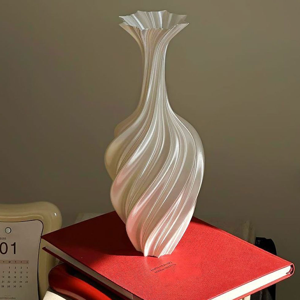 Thumbnail: White twisted vase on red book