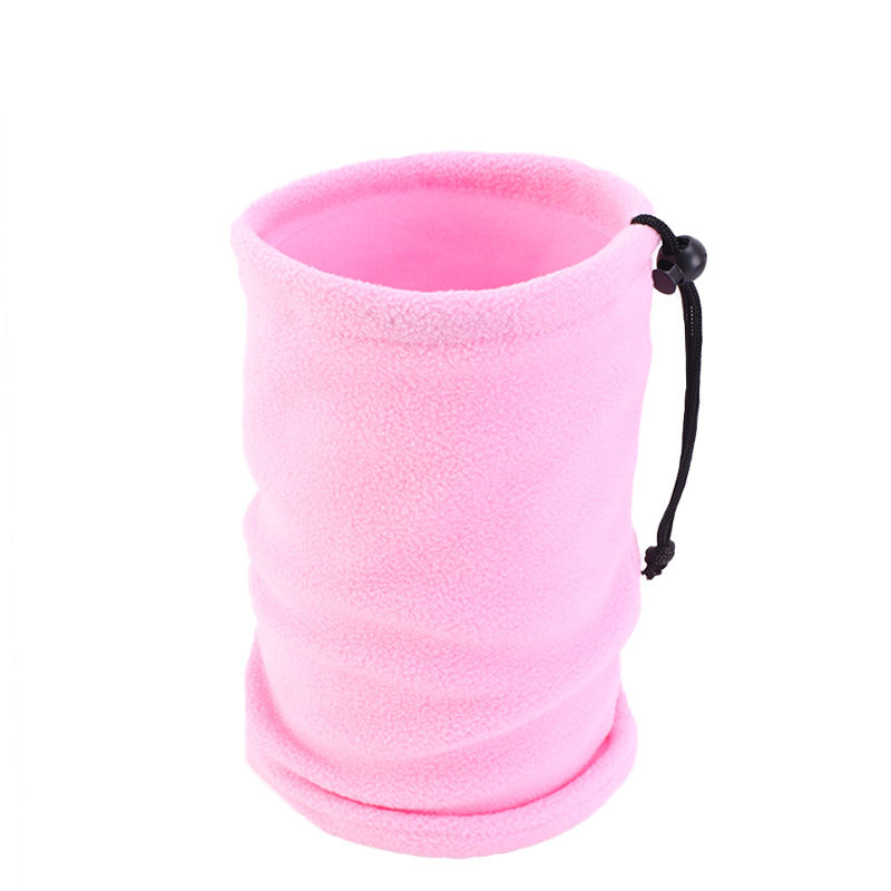 Thumbnail: Pink fleece drawstring neck warmer