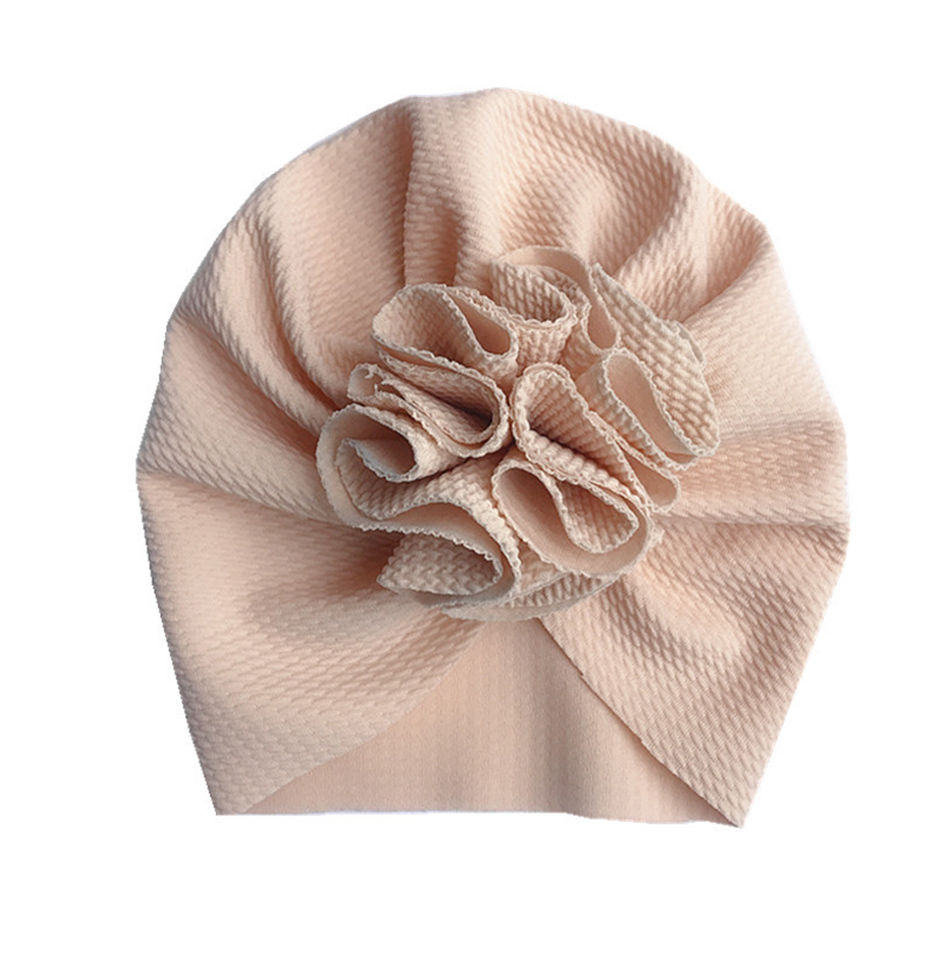 Thumbnail: Cute Flower Baby Turban Hat Soft Baby Girl Headwrap Beanie Hat For Newborn Infan