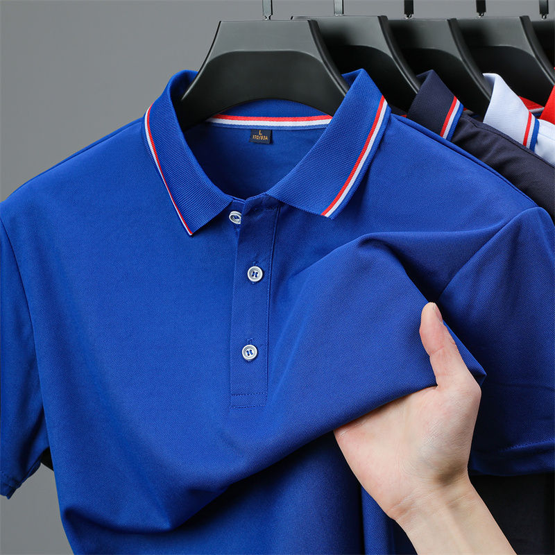 Thumbnail: 2025 New Men's Casual Solid Color Short Sleeved Polo Shirt Summer Fashionable an