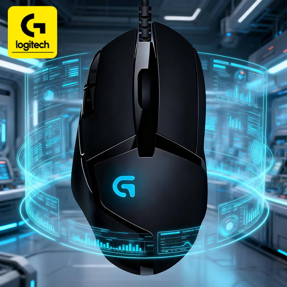 Thumbnail: Logitech black gaming mouse with blue G logo