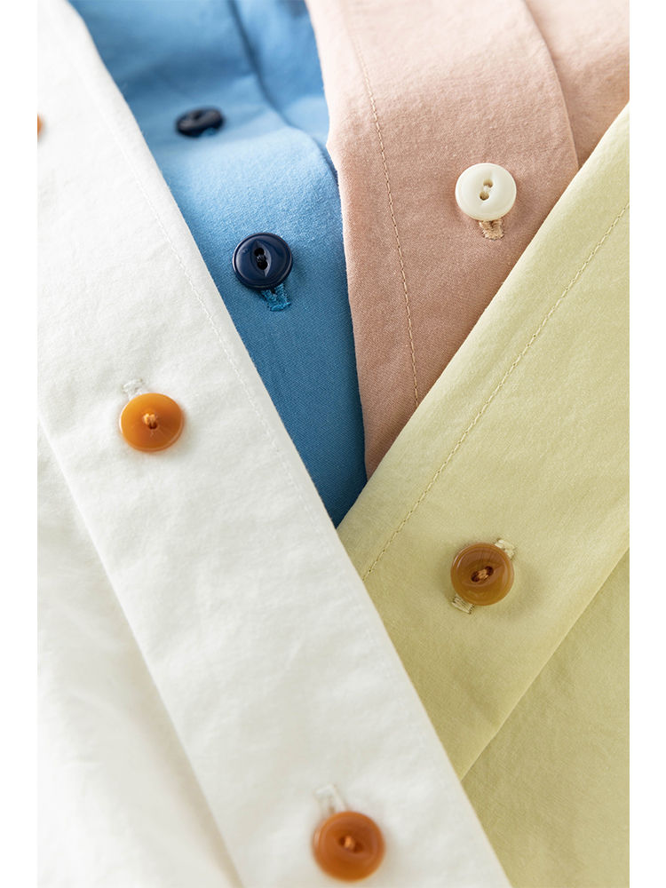 Thumbnail: FSLE Women White Blouses Spring Autumn Long Sleeve Shirts 100% Cotton Shirt For 