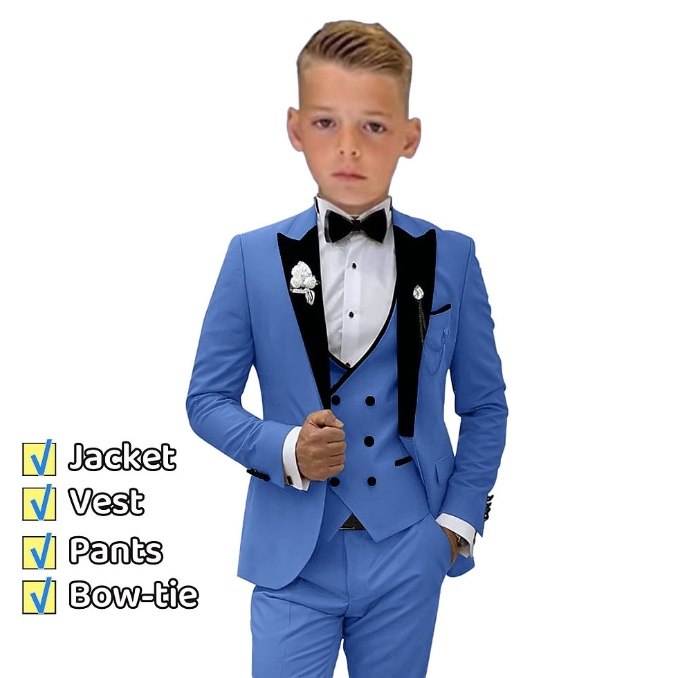 Thumbnail: Autumn New Arrival Kids Formal Suit Set, 3 Pieces Velvet Notched Lapel Neck , Ma