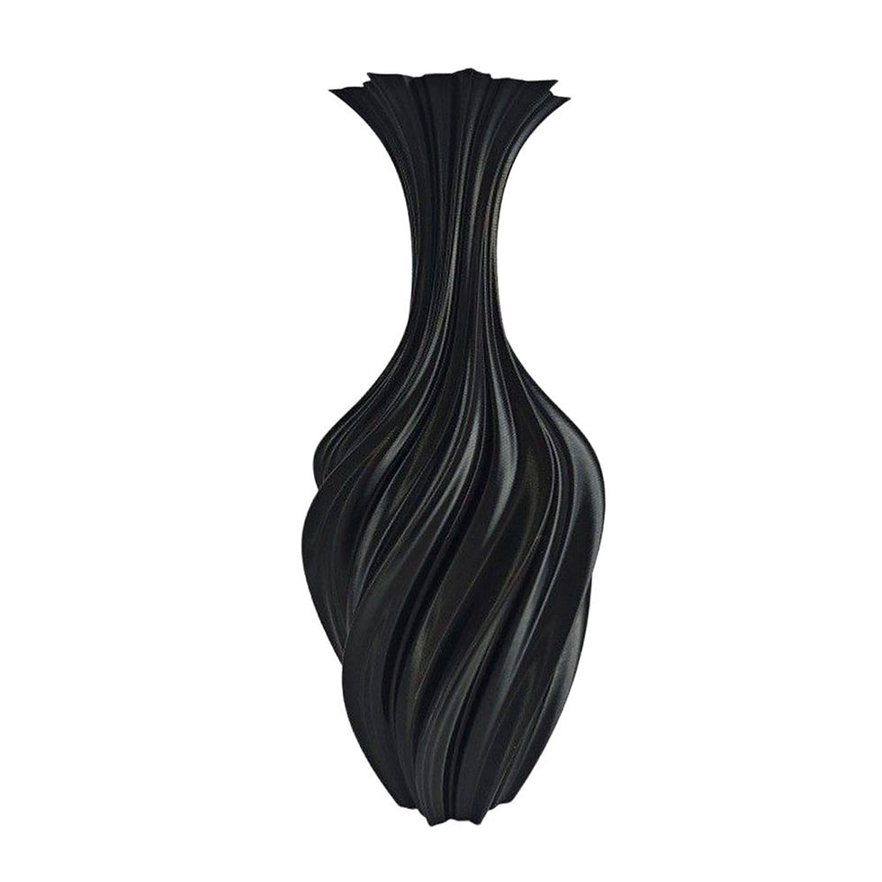 Thumbnail: Black fluted decorative vase