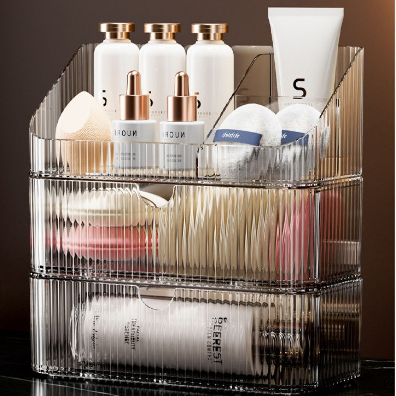 Thumbnail: Makeup Organizer with Drawer Clear Cosmetic Storage Box Vanity Lipstick Skincare