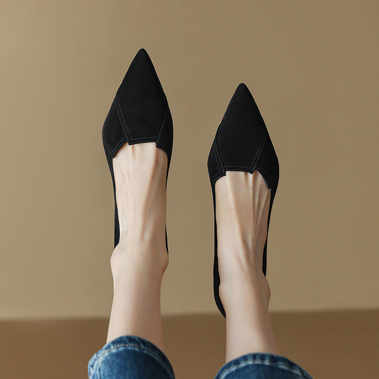 Thumbnail: New Spring Summer Women Shoes Sheep Suede Women Pumps Pointed Toe Thin Heel Conc