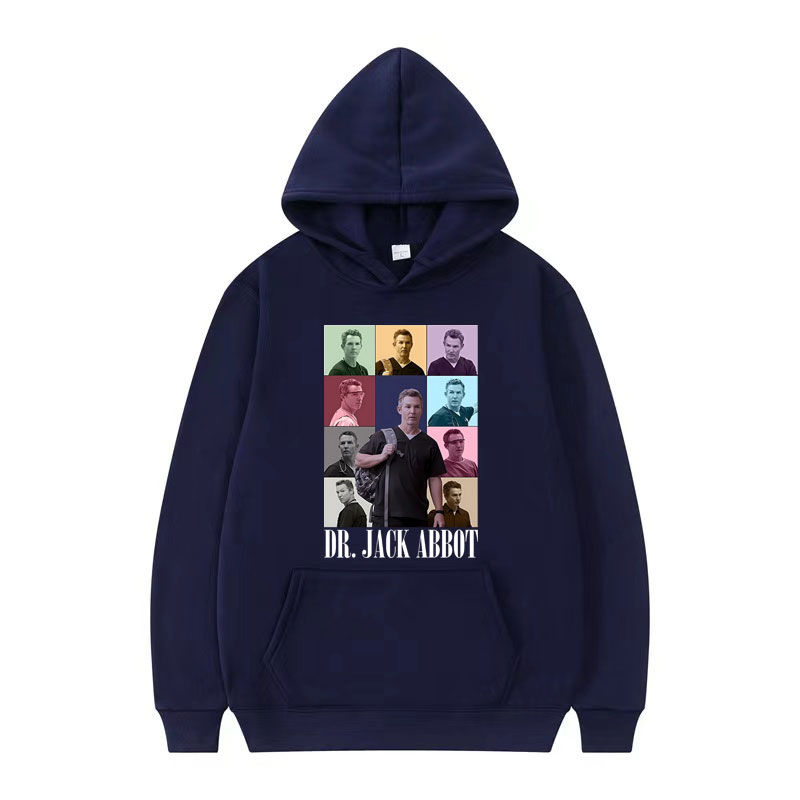 Thumbnail: Dark blue oversize hoodie with Dr. Jack Abbot graphic