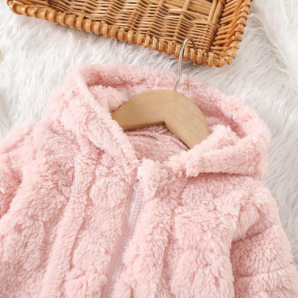 Thumbnail: Pink fluffy hooded jacket