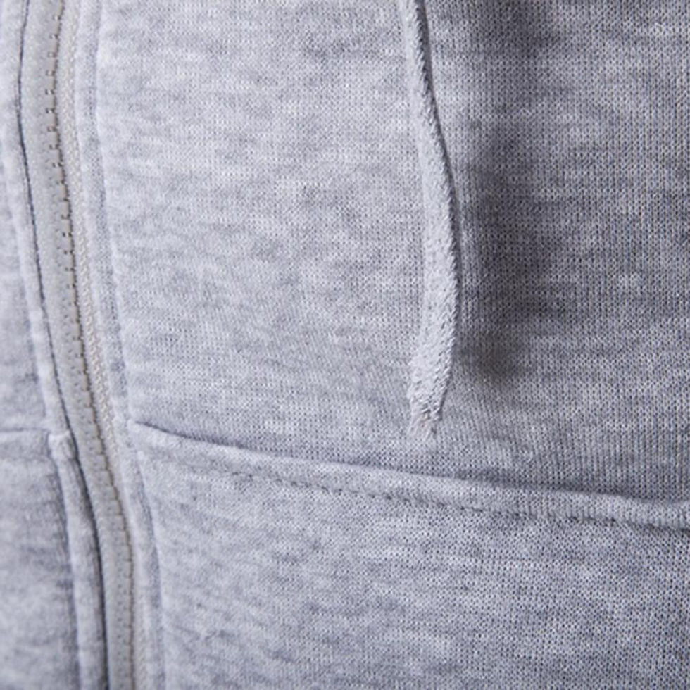 Thumbnail: Gray hoodie fabric with zipper and pocket