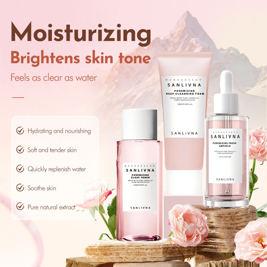 SANLIENA moisturizing skincare set, brightens skin tone