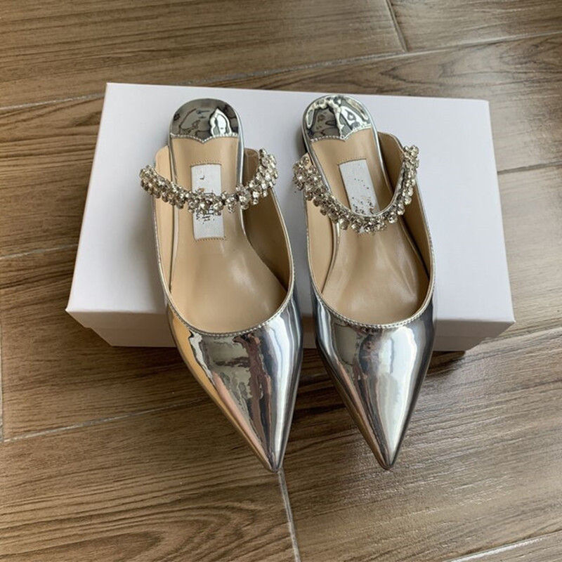 Thumbnail: 2026 new women's high heels pointed rhinestone chain patent leather fashion shoe
