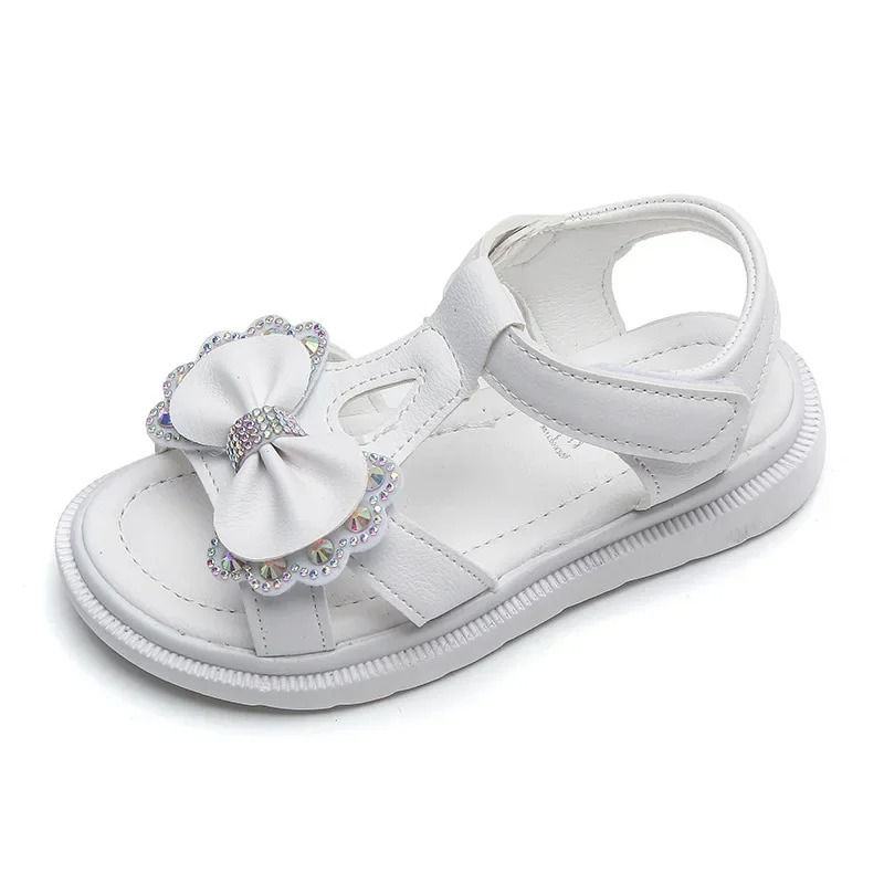 Thumbnail: Girls Sandals Kid Summer Sweet Rhinestone Party Princess Beach Shoes Cute Bowkno