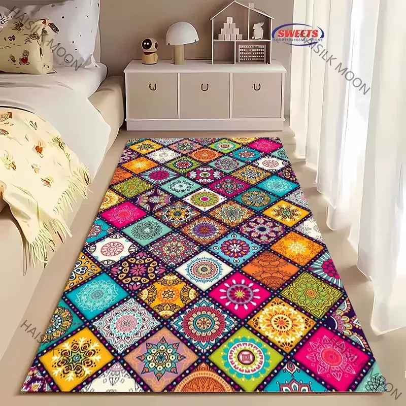 Thumbnail: Colorful geometric rug with mandala patterns