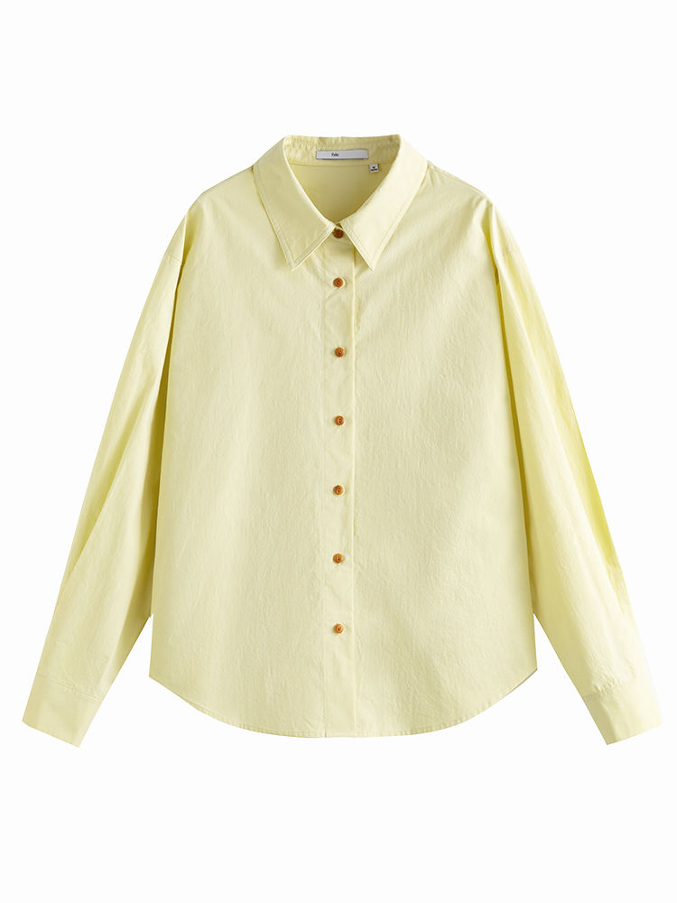Thumbnail: Light yellow long-sleeve button-up shirt