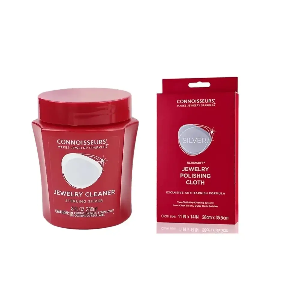 Thumbnail: Connoisseurs Jewelry Cleaner jar and Polishing Cloth box