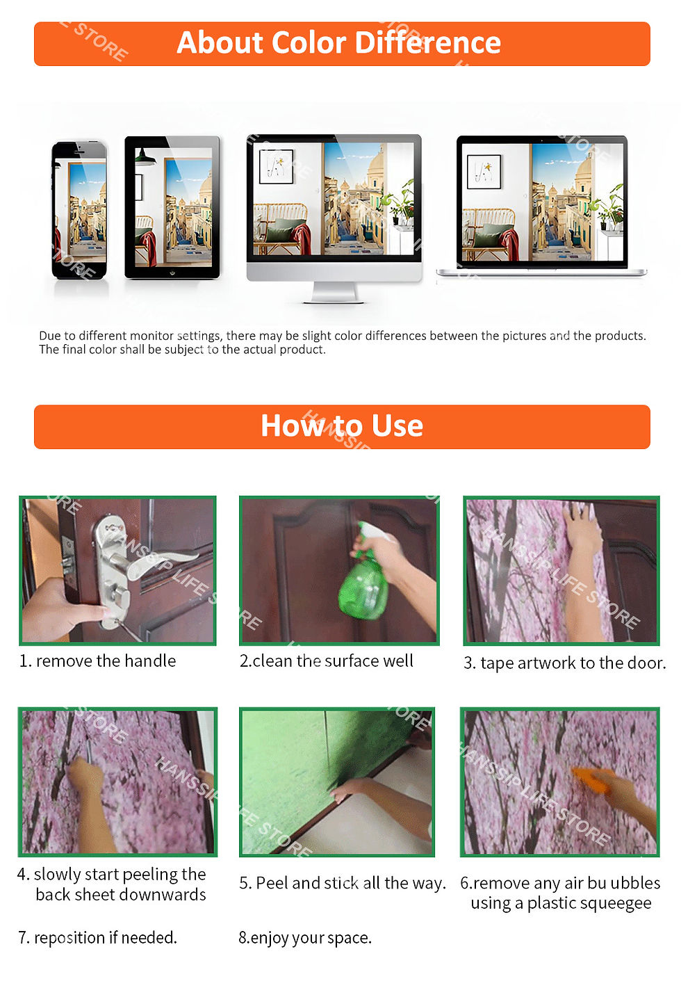 Thumbnail: How to Use: Steps for installing door artwork