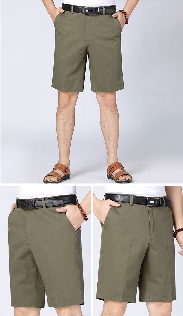 Thumbnail: 100% Cotton Shorts Men Knee Length Boardshorts Classic Brand Comfortable Clothin