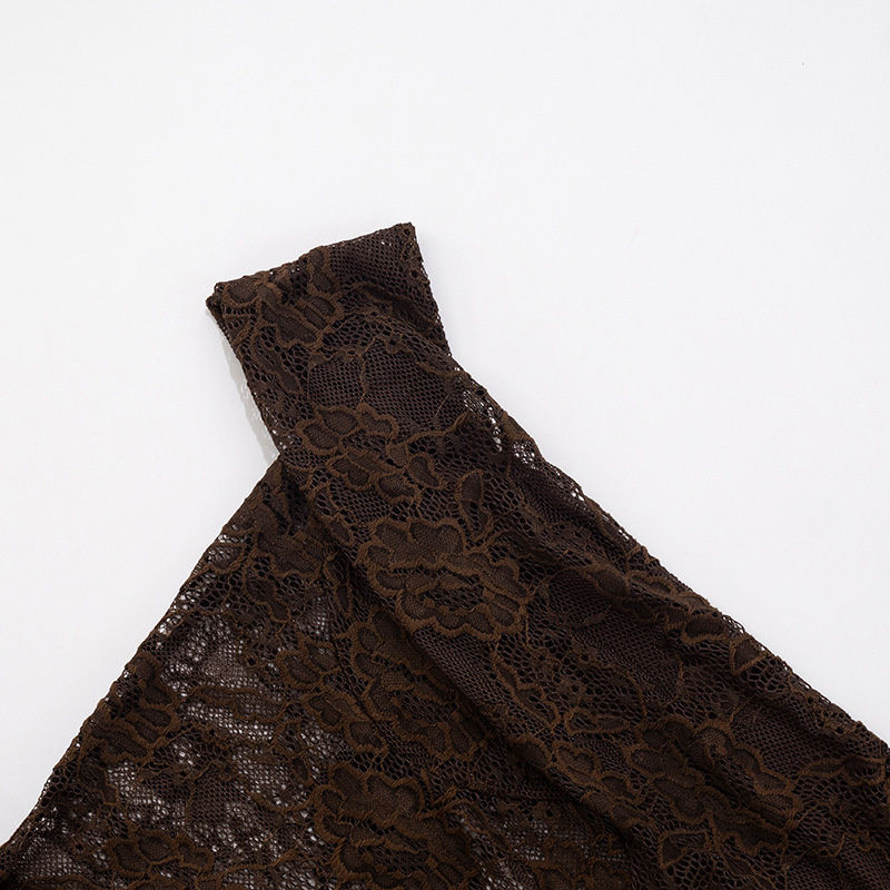 Thumbnail: Mozision One Shoulder Lace See Through Sexy Maxi Dress Women Gown Fashion Off-sh