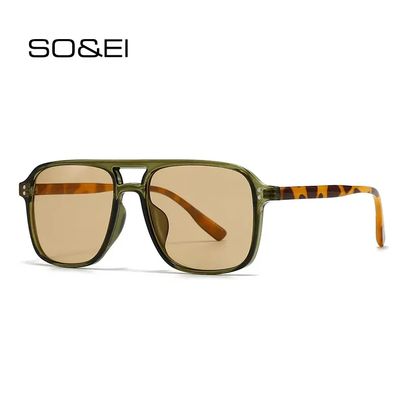 SO&EI green frame sunglasses with brown lenses