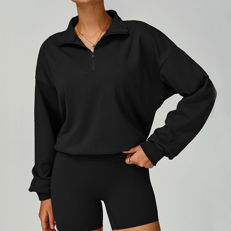 Thumbnail: Women's black collar sweater and shorts
