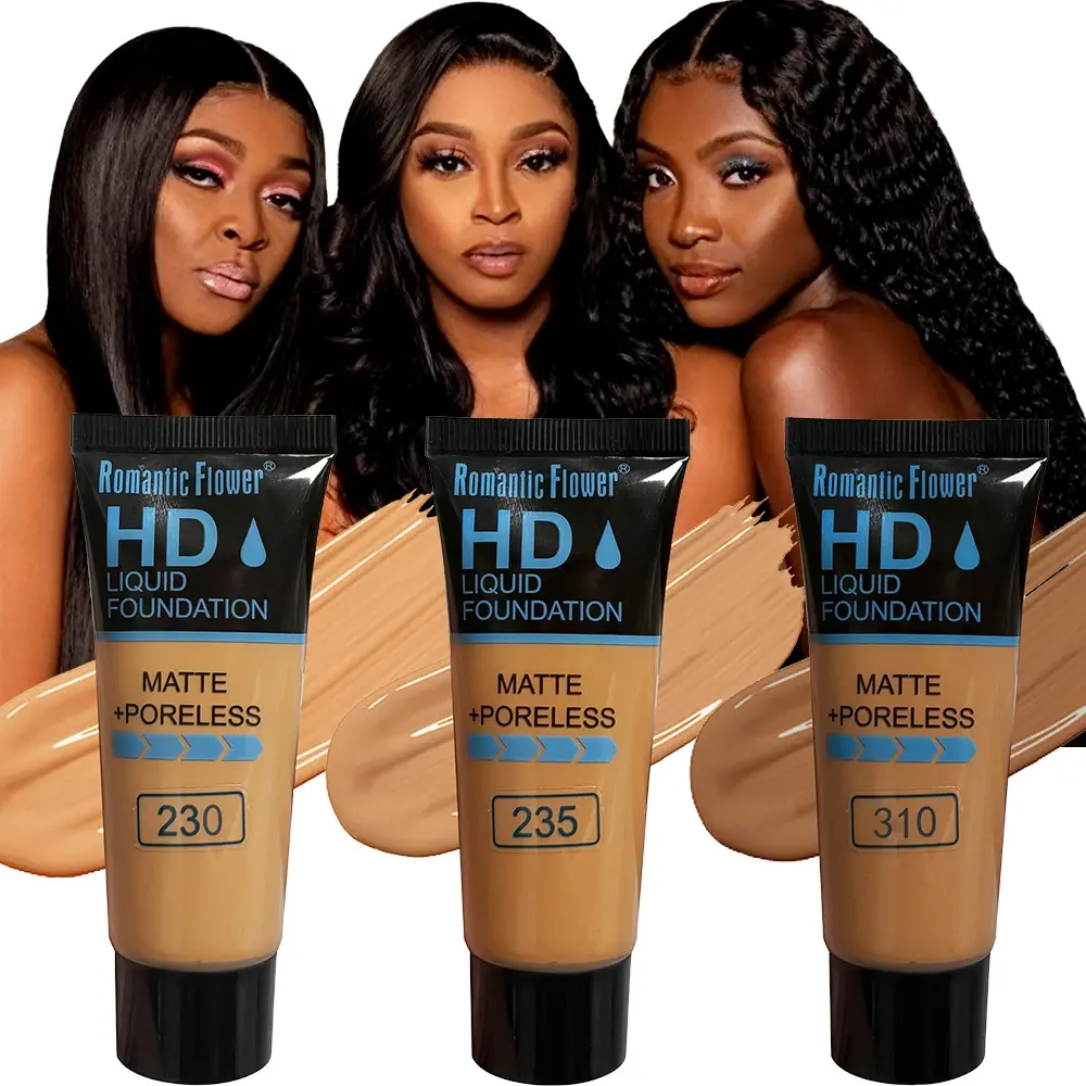Romantic Flower HD Liquid Foundation shades 230, 235, 310