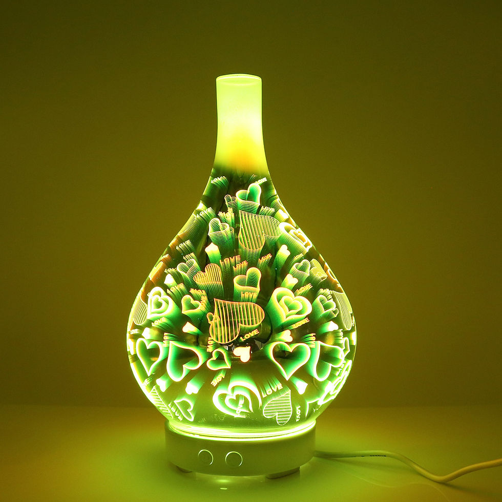 Thumbnail: Green glowing ultrasonic aroma diffuser with heart pattern