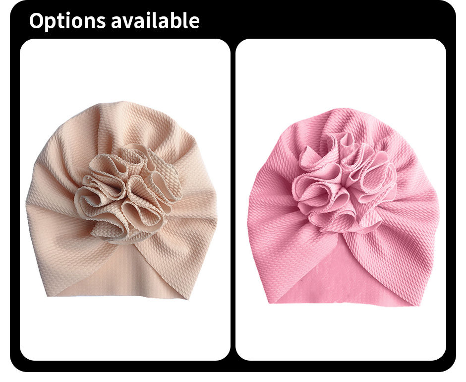 Thumbnail: Cute Flower Baby Turban Hat Soft Baby Girl Headwrap Beanie Hat For Newborn Infan