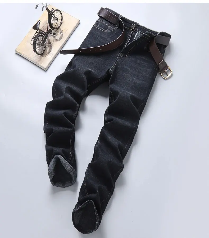 Thumbnail: Men Fashion Straight Jeans Men 2025 New Stretch Slim Fit Pants Comfortable Soft 