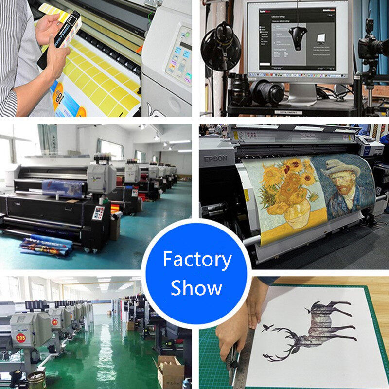 Thumbnail: Factory Show collage: art printing, canvas production, design.