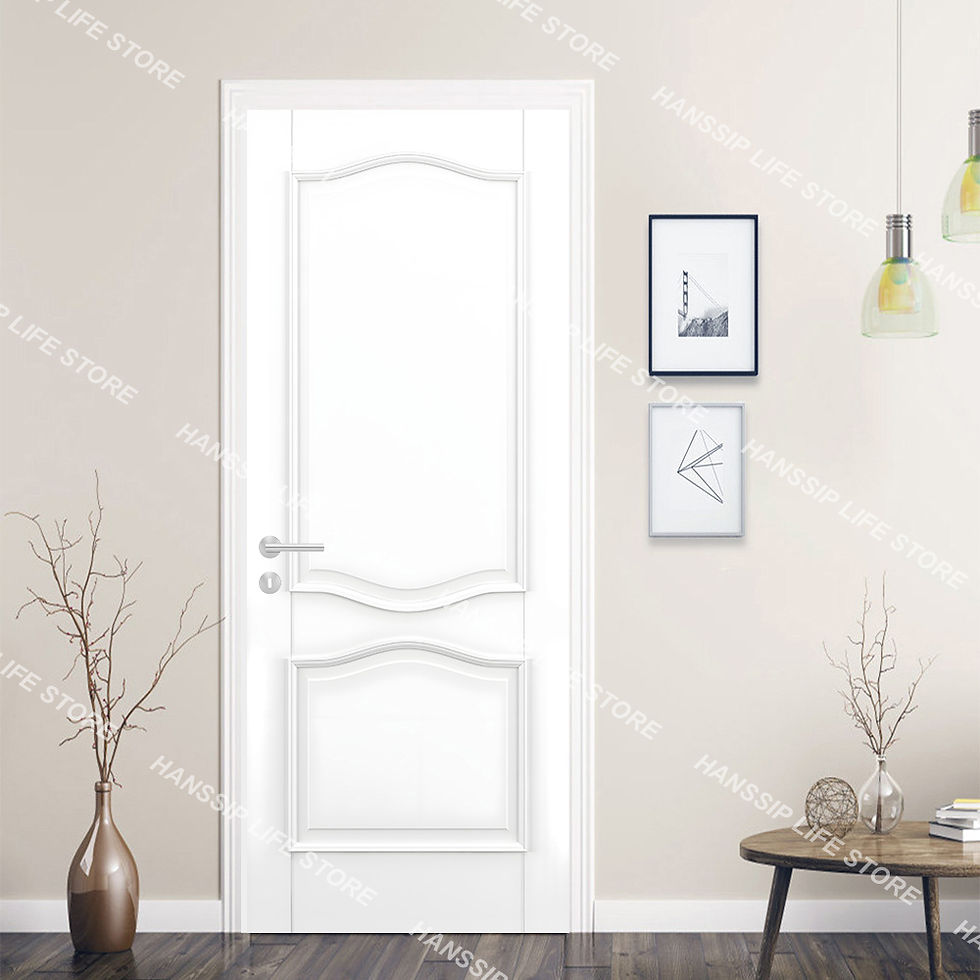 Thumbnail: White door in living room with decorative vases