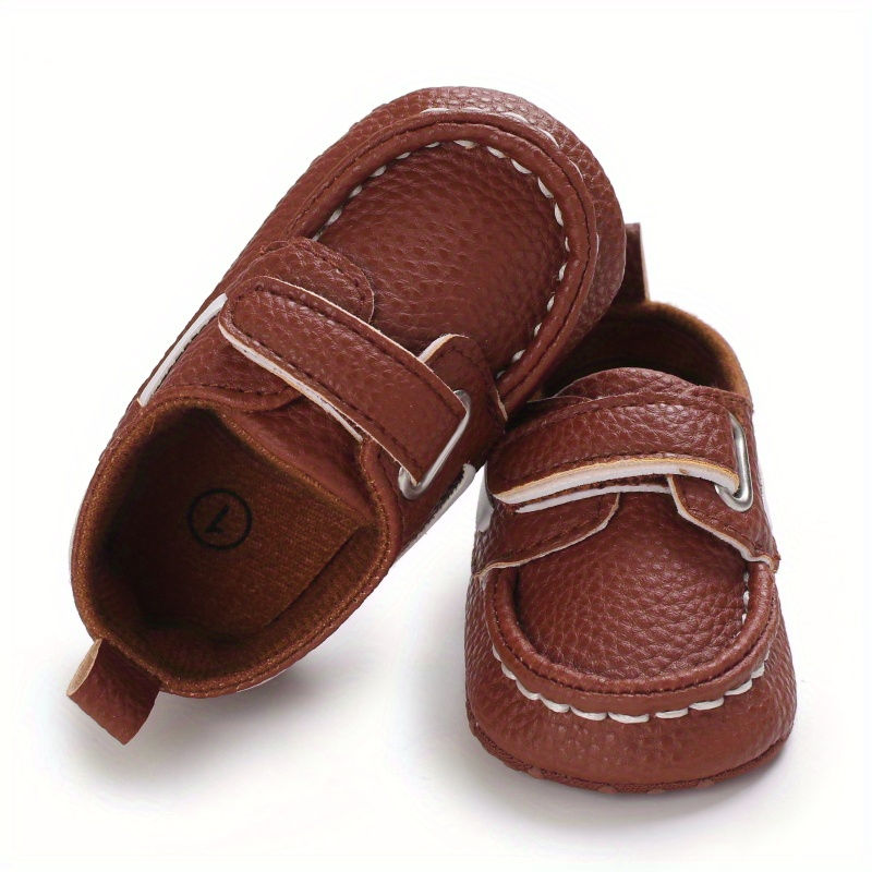 Thumbnail: Brown soft sole baby slip-on shoes