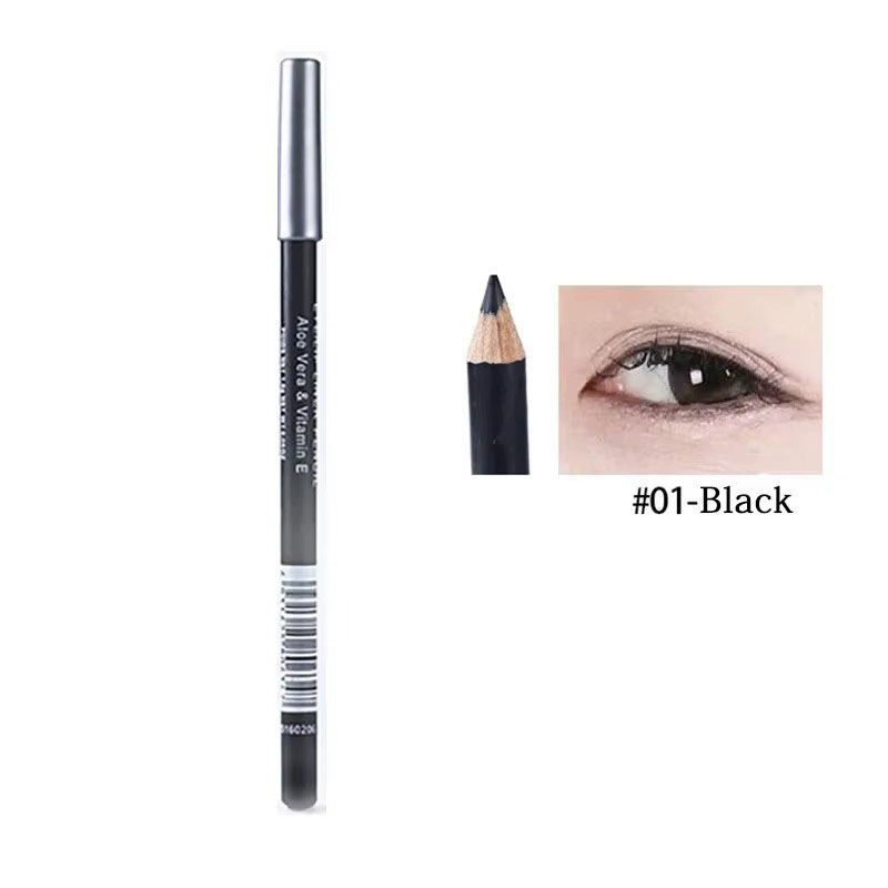 Thumbnail: Black eyeliner pencil, #01-Black, with applied example