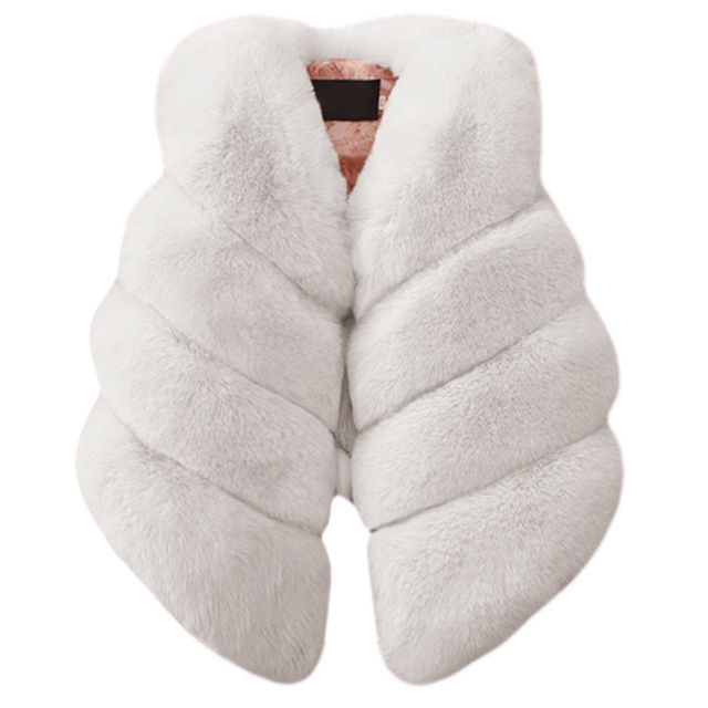 Thumbnail: Children Girls Faux Fur Vest Autumn & Winter Fashion Thick Warm Colorful Waistco