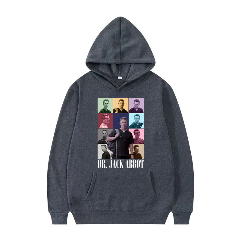 Thumbnail: Dark gray hoodie with Dr. Jack Ascot portrait grid