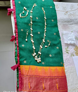 Green Paithani Printed Brasso Silk Saree From Kolour