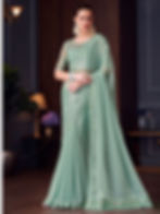 Viridian Green Designer Silk Saree