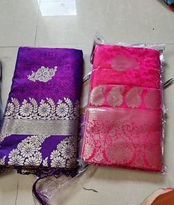 Pink Satin Saree