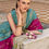Thumbnail: Deep Pink And Turquoise Blue Traditional Patola Silk Saree Online