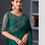 Thumbnail: Bottle Green Chiffon Silk Saree With Embroidered Blouse