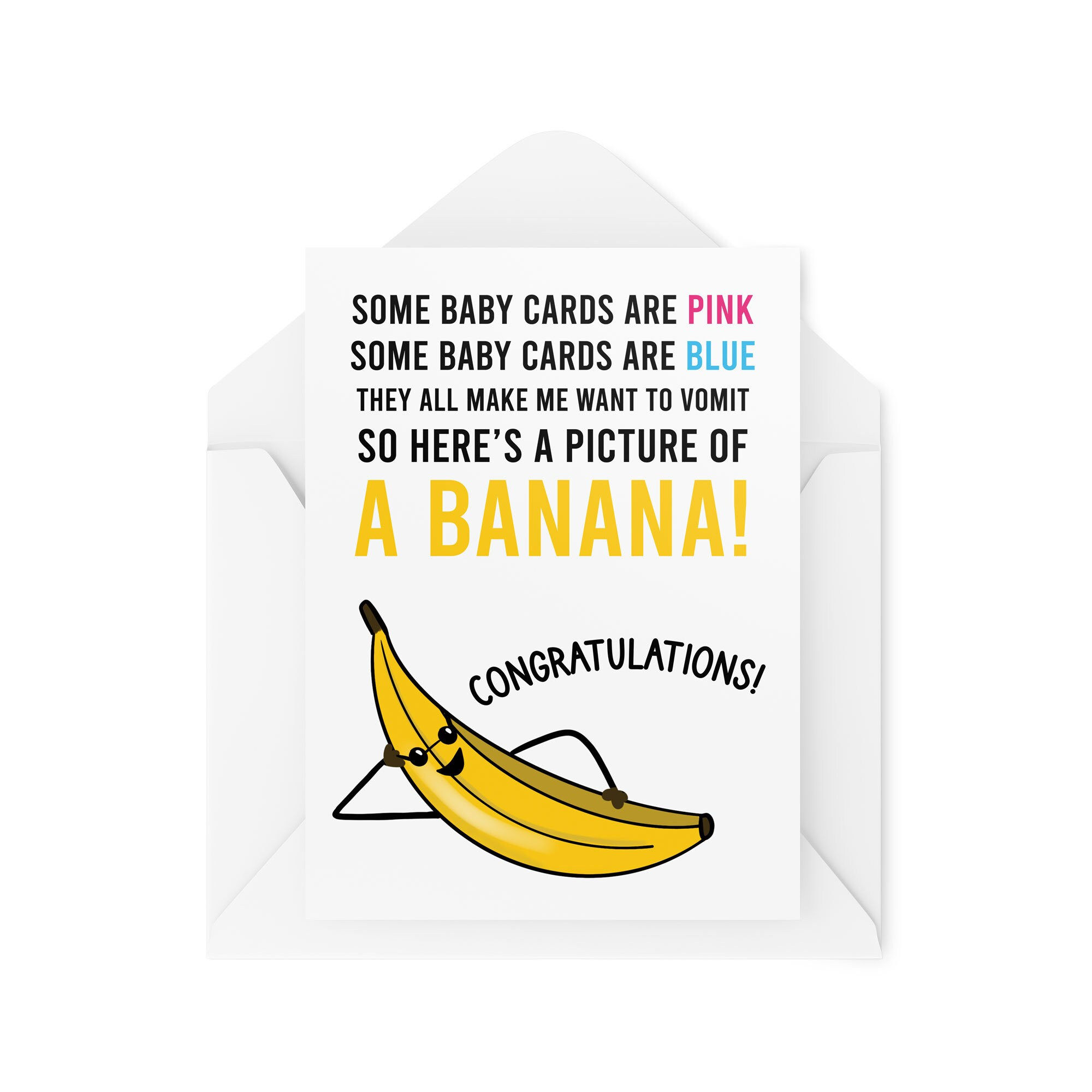 Silly Poem So Here's A Picture Of A Banana - New Born Baby Card - CBH154