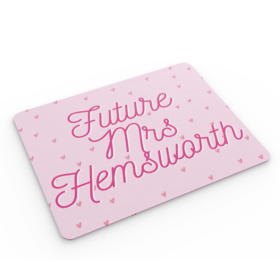 Thumbnail: Funny Mouse Mat Future Mrs Hemsworth Chris Heart Throb For Her MM277