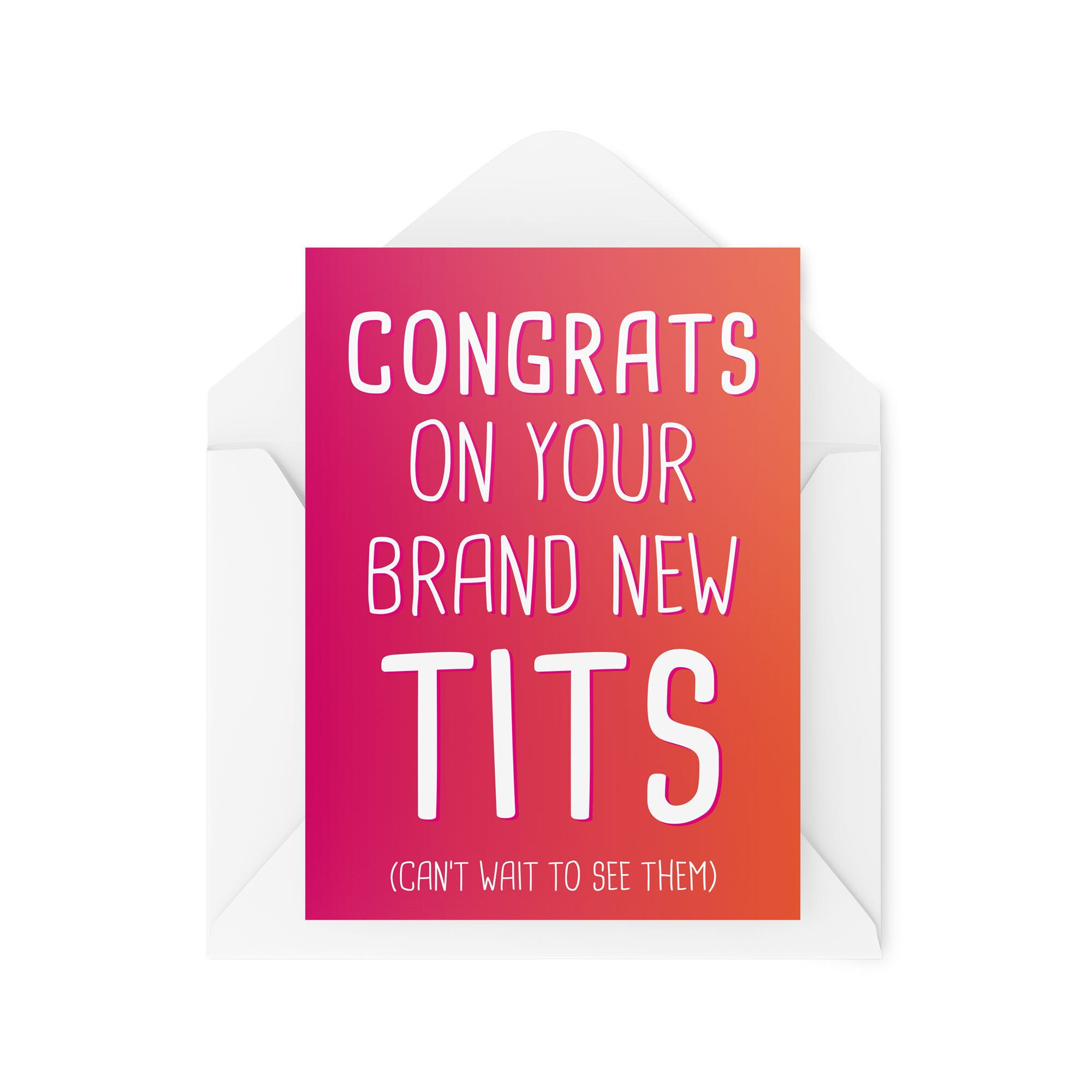 Congrats On Your Brand New Tits - New Boobies Card - CBH325