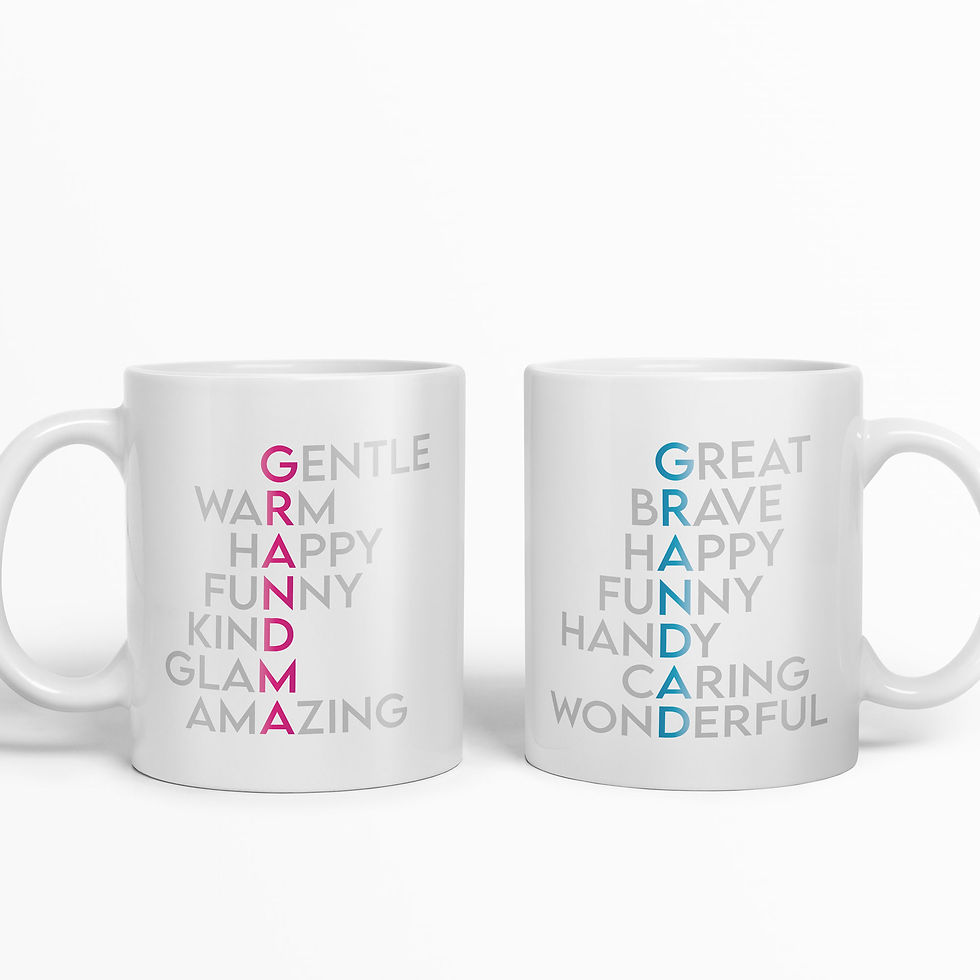 Thumbnail: Funny Mug Set For Grandparents Grandma and Grandma Christmas Birthday Gifts MBH1