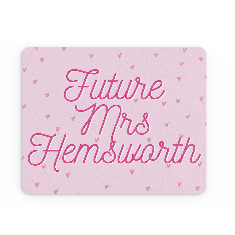 Thumbnail: Funny Mouse Mat Future Mrs Hemsworth Chris Heart Throb For Her MM277