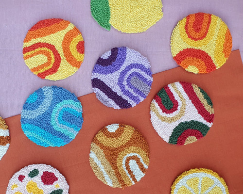 Retro Arches | Punch Needle Coaster | Productive By You