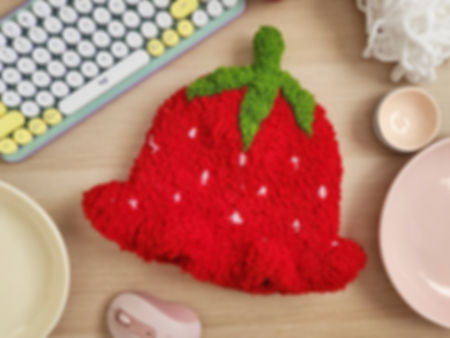 Strawberry Crochet Beanie Hat 
