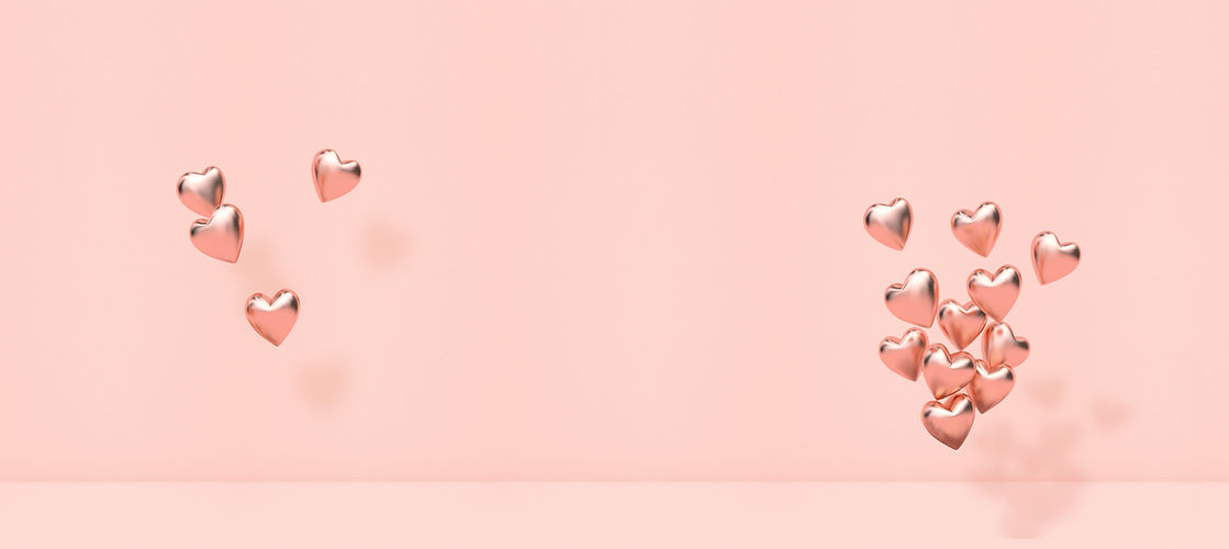 Pink 3D Hearts