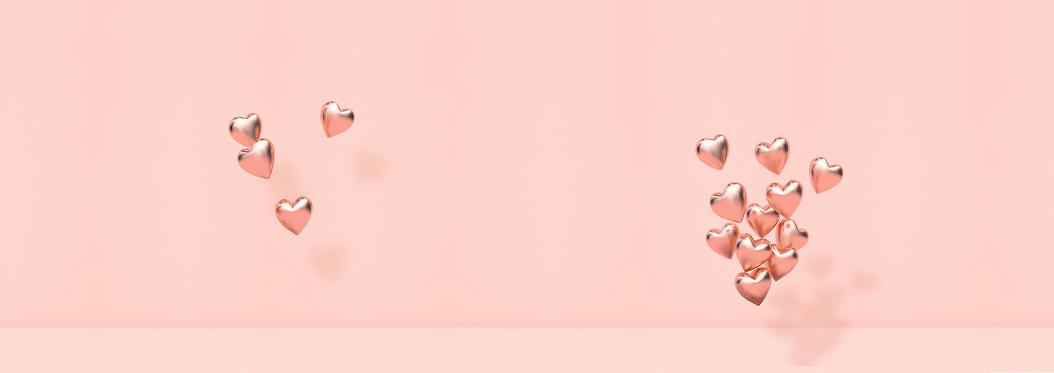 Pink 3D Hearts