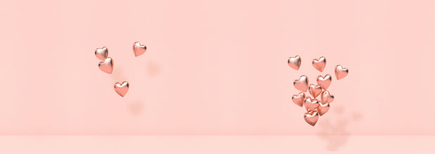 Pink 3D Hearts