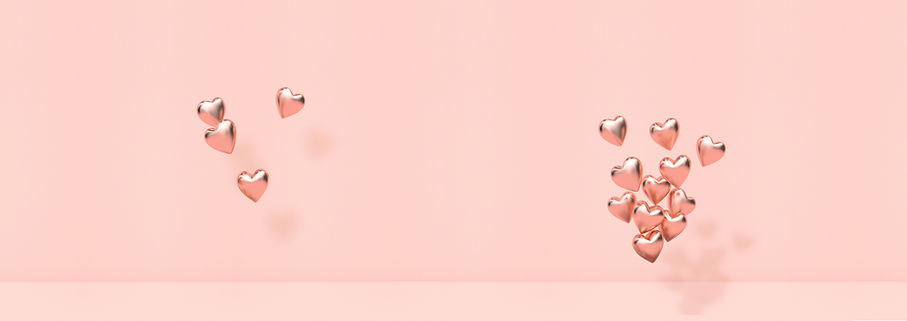 Pink 3D Hearts